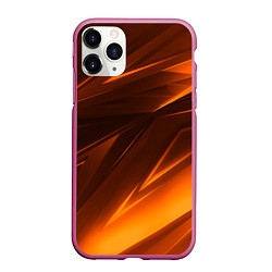 Чехол iPhone 11 Pro матовый Geometry stripes orange, цвет: 3D-малиновый