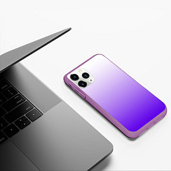 Чехол iPhone 11 Pro матовый Бело-сиренево-синий градиент, цвет: 3D-фиолетовый — фото 2