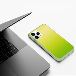 Чехол iPhone 11 Pro матовый Градиент лимонный жёлто-салатовый, цвет: 3D-салатовый — фото 2