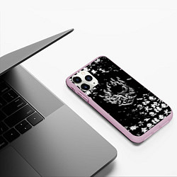 Чехол iPhone 11 Pro матовый Samurai pattern japan 2077, цвет: 3D-розовый — фото 2