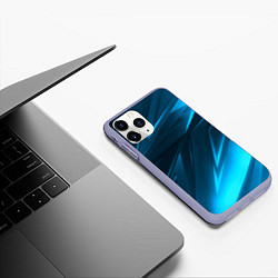 Чехол iPhone 11 Pro матовый Geometry stripes neon color, цвет: 3D-светло-сиреневый — фото 2