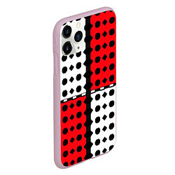 Чехол iPhone 11 Pro матовый Красно белое полотно и фигуры, цвет: 3D-розовый — фото 2