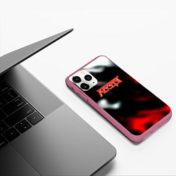 Чехол iPhone 11 Pro матовый Accept rock steel, цвет: 3D-малиновый — фото 2