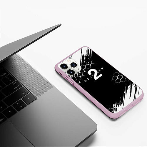 Чехол iPhone 11 Pro матовый Destiny абстракция краски рпг / 3D-Розовый – фото 3
