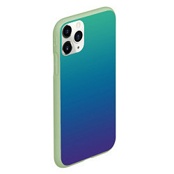 Чехол iPhone 11 Pro матовый Градиент зелёно-фиолетовый, цвет: 3D-салатовый — фото 2