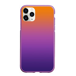 Чехол iPhone 11 Pro матовый Градиент оранжево-фиолетовый, цвет: 3D-фиолетовый