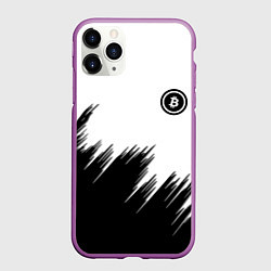 Чехол iPhone 11 Pro матовый Биткоин текстура крипта, цвет: 3D-фиолетовый
