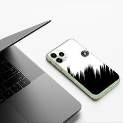 Чехол iPhone 11 Pro матовый Биткоин текстура крипта, цвет: 3D-салатовый — фото 2