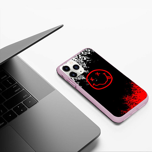 Чехол iPhone 11 Pro матовый Нирвана краски / 3D-Розовый – фото 3