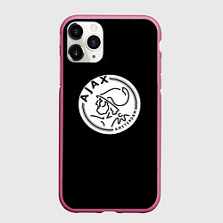 Чехол iPhone 11 Pro матовый Ajax fc белое лого, цвет: 3D-малиновый