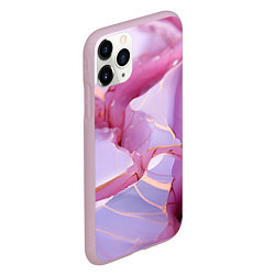 Чехол iPhone 11 Pro матовый Куски розового мрамора, цвет: 3D-розовый — фото 2