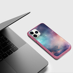 Чехол iPhone 11 Pro матовый Нежный космос, цвет: 3D-малиновый — фото 2