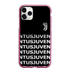 Чехол iPhone 11 Pro матовый Juventus pattern fc club steel, цвет: 3D-малиновый