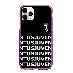 Чехол iPhone 11 Pro матовый Juventus pattern fc club steel, цвет: 3D-фиолетовый