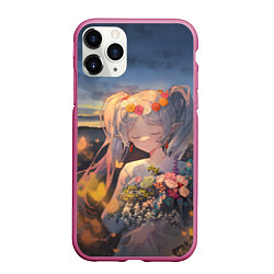 Чехол iPhone 11 Pro матовый Sousou no Frieren Фрирен smile, цвет: 3D-малиновый