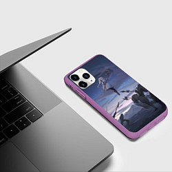 Чехол iPhone 11 Pro матовый Sousou no Frieren Фрирен battle, цвет: 3D-фиолетовый — фото 2