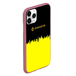 Чехол iPhone 11 Pro матовый Binance биржа краски, цвет: 3D-малиновый — фото 2