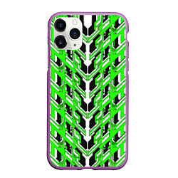 Чехол iPhone 11 Pro матовый Зелёная техно броня, цвет: 3D-фиолетовый