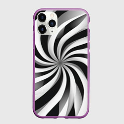 Чехол iPhone 11 Pro матовый Оптическое путешествие, цвет: 3D-фиолетовый