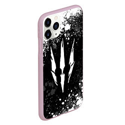 Чехол iPhone 11 Pro матовый The Witcher - Ведьмак белый волк, цвет: 3D-розовый — фото 2