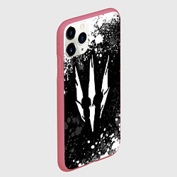 Чехол iPhone 11 Pro матовый The Witcher - Ведьмак белый волк, цвет: 3D-малиновый — фото 2