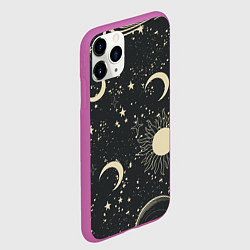 Чехол iPhone 11 Pro матовый Звёздная карта с лунами и солнцем, цвет: 3D-фиолетовый — фото 2