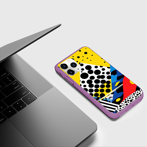 Чехол iPhone 11 Pro матовый Путь в неизведанное / 3D-Фиолетовый – фото 3