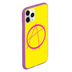 Чехол iPhone 11 Pro матовый Символ Анархиста, цвет: 3D-фиолетовый — фото 2
