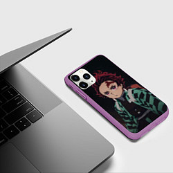 Чехол iPhone 11 Pro матовый Истребитель демонов Тандзиро Камадо, цвет: 3D-фиолетовый — фото 2