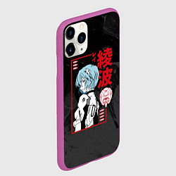 Чехол iPhone 11 Pro матовый Evangelion - Рей Аянами, цвет: 3D-фиолетовый — фото 2
