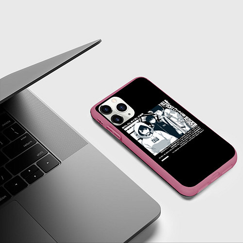 Чехол iPhone 11 Pro матовый Solo leveling This is our gate / 3D-Малиновый – фото 3