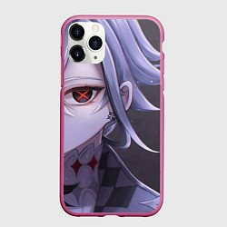 Чехол iPhone 11 Pro матовый Genshin Impact Арлекино, цвет: 3D-малиновый