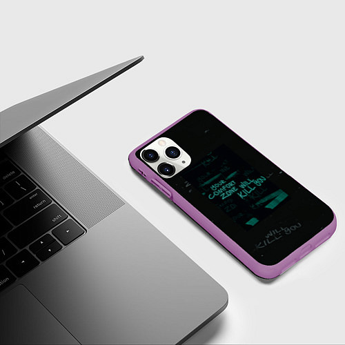 Чехол iPhone 11 Pro матовый Your komfort zone will kill you / 3D-Фиолетовый – фото 3