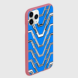 Чехол iPhone 11 Pro матовый Техно броня синяя, цвет: 3D-малиновый — фото 2