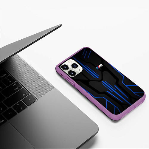 Чехол iPhone 11 Pro матовый Синяя броня - M-power / 3D-Фиолетовый – фото 3
