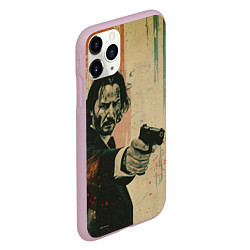 Чехол iPhone 11 Pro матовый Джон Уик с пистолетом, цвет: 3D-розовый — фото 2