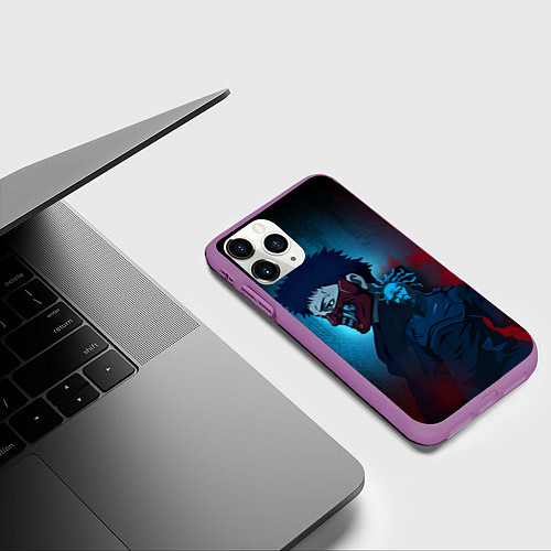 Чехол iPhone 11 Pro матовый Хитан в маске - Ниндзя Камуи / 3D-Фиолетовый – фото 3
