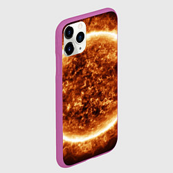 Чехол iPhone 11 Pro матовый Пылающее солнце крупным планом, цвет: 3D-фиолетовый — фото 2
