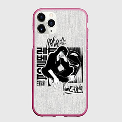 Чехол iPhone 11 Pro матовый Solo leveling street black, цвет: 3D-малиновый