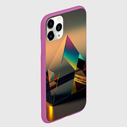 Чехол iPhone 11 Pro матовый Призма пирамидальная, цвет: 3D-фиолетовый — фото 2