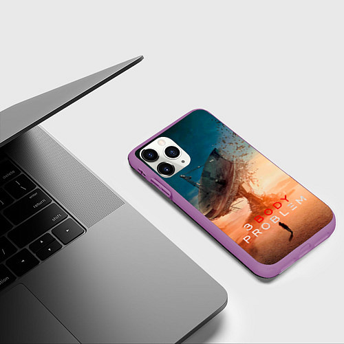 Чехол iPhone 11 Pro матовый Задача трёх тел / 3D-Фиолетовый – фото 3