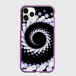Чехол iPhone 11 Pro матовый Спираль из окружностей, цвет: 3D-фиолетовый