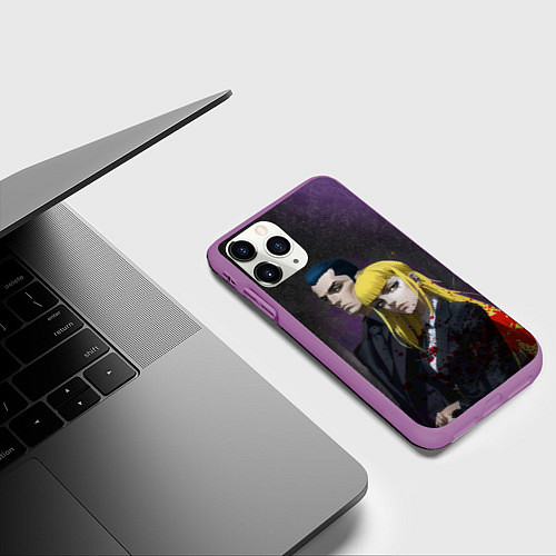 Чехол iPhone 11 Pro матовый Ведьма и зверь - Маг и путеводитель / 3D-Фиолетовый – фото 3