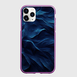 Чехол iPhone 11 Pro матовый Синие глубокие абстрактные волны, цвет: 3D-фиолетовый