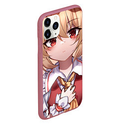 Чехол iPhone 11 Pro матовый Touhou Project Flandre милая улыбка, цвет: 3D-малиновый — фото 2