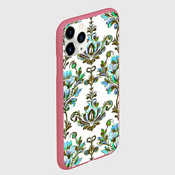 Чехол iPhone 11 Pro матовый Цветочный винтажный узор, цвет: 3D-малиновый — фото 2
