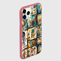 Чехол iPhone 11 Pro матовый Пэчворк из Египта, цвет: 3D-малиновый — фото 2