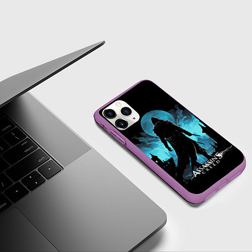 Чехол iPhone 11 Pro матовый Assassins creed сумерки / 3D-Фиолетовый – фото 3