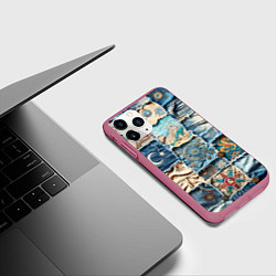 Чехол iPhone 11 Pro матовый Пэчворк из Турции, цвет: 3D-малиновый — фото 2