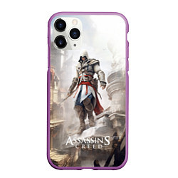 Чехол iPhone 11 Pro матовый Assassins creed town, цвет: 3D-фиолетовый